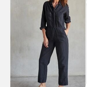 Outerknown Station Jumpsuit Pitch Black Color Women's Size M NWT